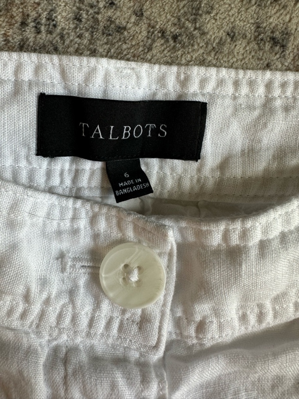Talbots White Linen Button Front Midi Skirt Size 6 Classic Summer - Picture 6 of 7
